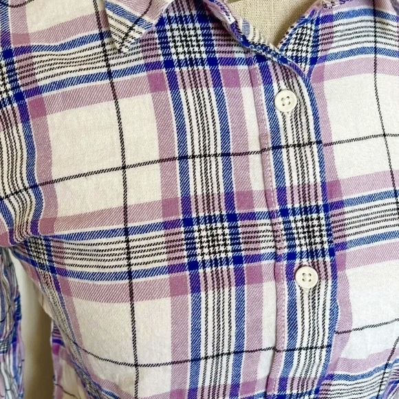 Vans Womens Button Down Shirt Size Small Plaid Crop Rodeo Festival Western - Picture 7 of 12